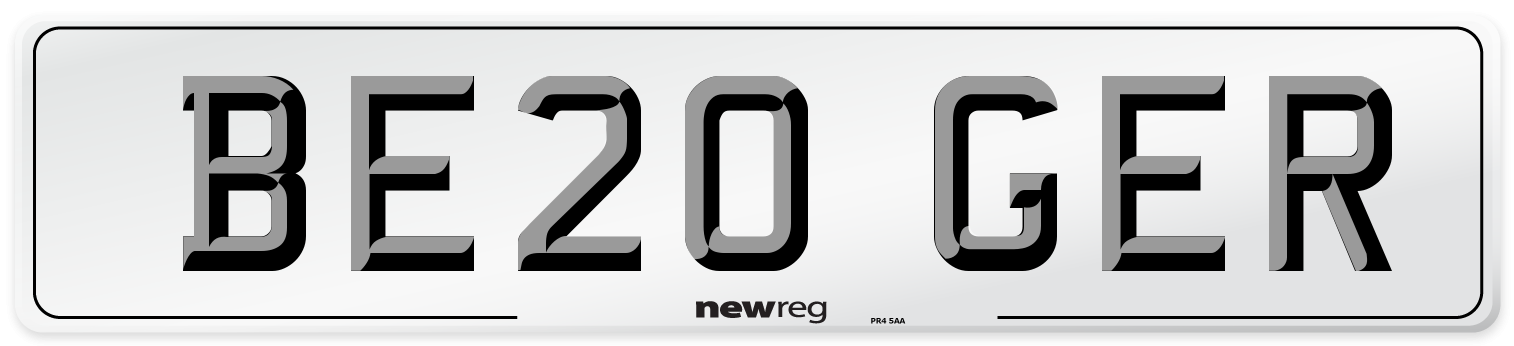 BE20 GER Number Plate from New Reg